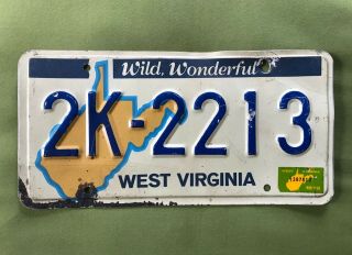 Guc Vintage 1978 West Virginia Auto License Plate Wv Usa 2k 2213 Outline Map 70s