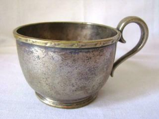 Vintage/antique Heavy Silver Plated Brass Shaving Mug,  The States,  10 Oz.