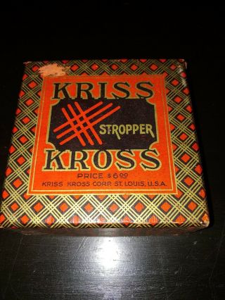 Vintage Kriss Kross Stropper Safety Razor Blade Sharpener W/razor And Blades