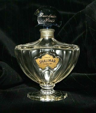 Vintage Guerlain Shalimar Perfume Bottle 4 " Empty W/ Bonus Bottle