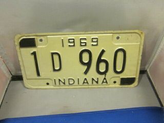 Vintage Indiana Dealer License Plate 1 D 960 1969 Expired Over 3 Years