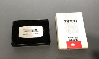 Vintage ZIPPO Money Clip KNIFE Nail File Dutton Mill Center Opened 2