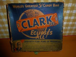 VINTAGE 1950 ' s CLARKS ECLIPSES ALL 5 cent Candy Bar BOX Graphics PITTSBURGH 2