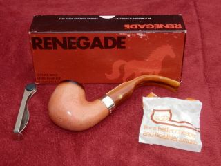 B Barling & Sons Bronze Polished Meerschaum Pipe With " Accessories "