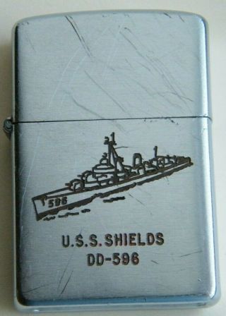 Zippo 1951 - 1953 Patent 2032695 Uss Shields Dd - 596 Us Navy Destroyer