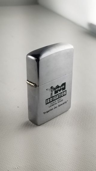 Zippo Lighter 1971 Double Sided Advertising Irrigation Texas