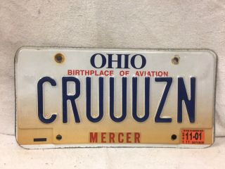 2001 Ohio Vanity License Plate “cruuuzn”