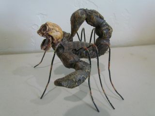 Skull Scorpion Bug Made In Mexico Day Of The Dead Art Ooak
