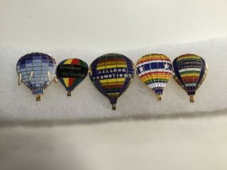 5 Vintage Hot Air Balloon Pins