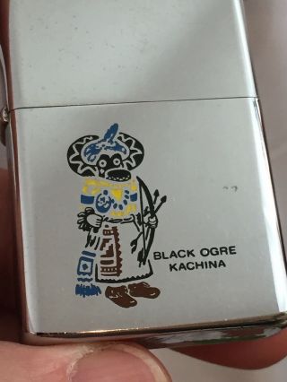 1975 Zippo Lighter - Black Ogre Kachina - Unusual Graphics