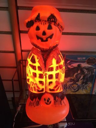 Vintage Halloween Lighted Scarecrow Blow Mold
