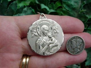 Bliss Sterling Silver Our Lady Of Perpetual Help - Large Catholic Pendant Medal