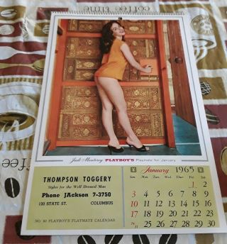 Playboy Playmate Wall Calendar 1965 Salesmans Sample W/ Advertising