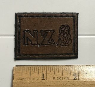 Zealand Nz Souvenir Brown Leather Tag Patch Badge