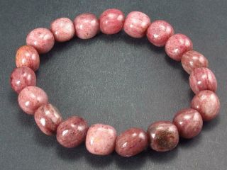 Rare A,  Grade Thulite Bracelet From Norway - 7 " - Sm Tumbled