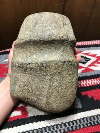 Mlc S3509 7” 3/4 Grooved Stone Big Axe Or Hammerstone Artifact X Wagle Mi Oh