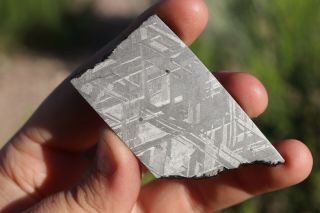 Muonionalusta Meteorite Etched Part Slice 26.  2 Grams