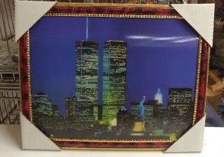 World Trade Center Picture Framed 3d Twin Towers 13.  5 " X 10.  5 " 1