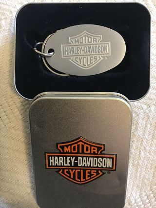 Zippo Keychain - Harley Davidson - Key Ring - Key Chain - Bar And Shield Chrome