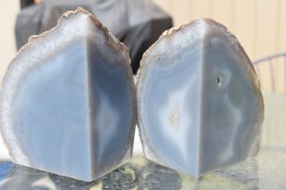 Agate Bookends Geode Crystal Polished Quartz - 9 Lbs.  -