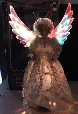 14” Magical Ivory Gold Fiber Optic Sightsational Christmas Angel Treetop Lighted