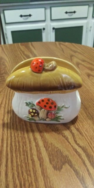 Retro Vintage 1978 Merry Mushroom Napkin Holder Sears Roebuck Co.  Ceramic
