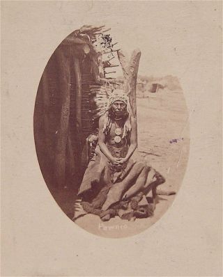 1868 Native American Pawnee Indian Cabinet Card Photo Of Pawhoocuttawah Rookwood