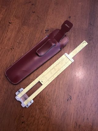 Vintage Pickett Model N 300 - Es Log/log Slide Rule With Leather Case 6”