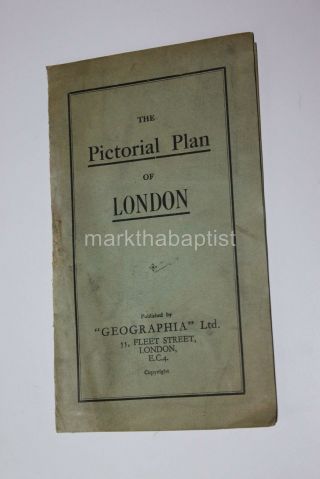 1930 The Pictorial Plan Of London England Uk Geographia Fold - Out Map 30 " X 20 "