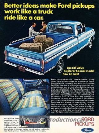 1970 Ford Explorer Pickup Truck Advertisement Print Art Car Ad J807