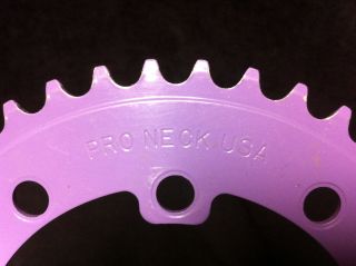 NOS 43T Purple / Lavender PRO NECK CHAIN RING Old School BMX 43 Tooth Wheel Tuf 2