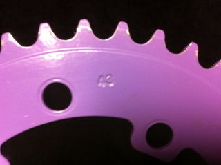 NOS 43T Purple / Lavender PRO NECK CHAIN RING Old School BMX 43 Tooth Wheel Tuf 3
