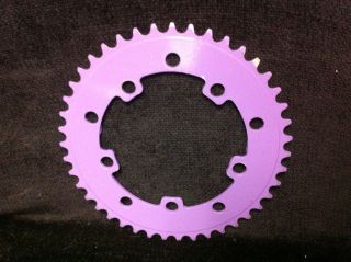 NOS 43T Purple / Lavender PRO NECK CHAIN RING Old School BMX 43 Tooth Wheel Tuf 4