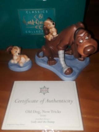 Wdcc " Old Dog Tricks " Scene Trusty And Pup From Disney 