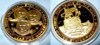 Apollo 11 Gold Coin Buzz Aldrin Lightyear Americana Sci - Fi Film Movie Genre Book