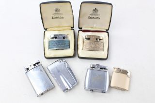6 X Vintage Ronson Cigarette Lighters Inc.  Boxes,  Varaflame Etc