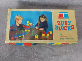 Busy Blocks By Tupperware Toys Vintage 1971 W/ Animal Figures