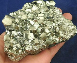 Dozens Of Pyrite Crystal Cubes In A Big Cluster From Peru 860gr E