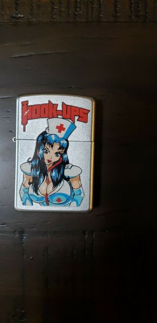 Rare Hook Ups Skateboard Zippo Lighter Anime Cpr Nurse Girl Vintage