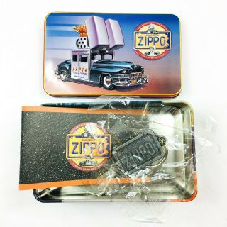 Zippo 1998 Limited Edition Collectible Tin & License Plate Key Chain,  No Lighter