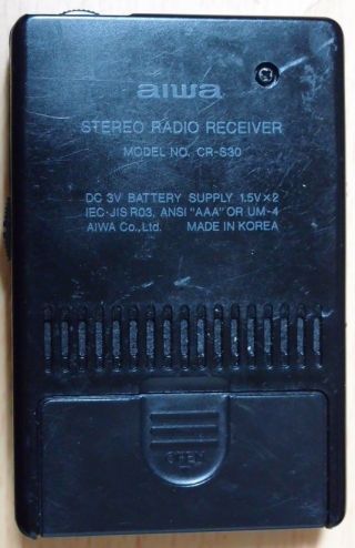 AIWA Card Size AM/FM (Stereo) Radio CR - S30. 3