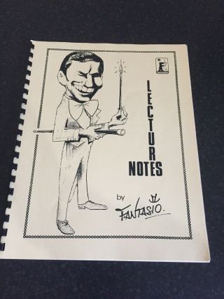 Rare Vintage Magic Trick Book Lecture Notes By Fantasio
