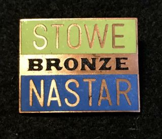 Stowe Nastar Bronze Vintage Skiing Ski Pin Vermont Resort Souvenir Travel Lapel