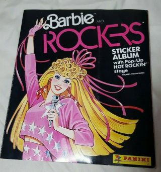 Vtg 1980s 1986 Barbie & The Rockers Sticker Album Book Black Panini
