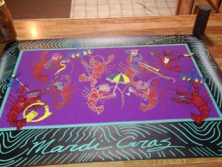 1992 Orleans Purple Mardi Gras Crawfish Poster Signed H.  C.  Porter