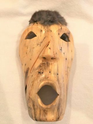 Cherokee 12 " Buckeye Hand Carved Mask Signed By Master Carver Davy Arch 1994