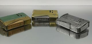 Great Rare Set of 3 KARAT antique petrol lighter feuerzeug accendino 4