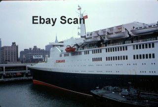3 Kodachrome Slides Photos Cunard Ocean Liner Queen Elizabeth Ii 1975