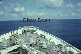 3 Kodachrome Slides Photos Cunard Ocean LIner Queen Elizabeth II 1975 3