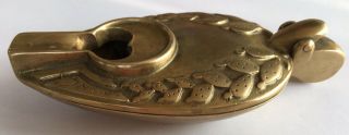 Vintage 1950s Pal - Bell Co.  Brass Oil Lamp Ashtray - Made In Israel